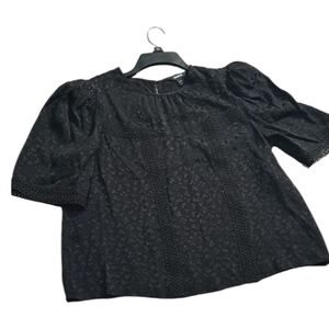 Express Black Lace Blouse